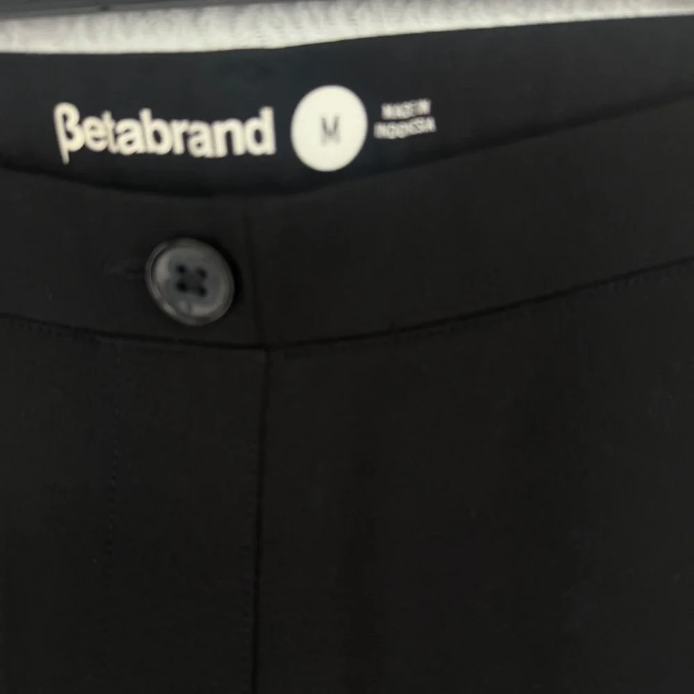 Betabrand Dress Pant Yoga Pants Women M Black Skinny Leg Workwear Comfort